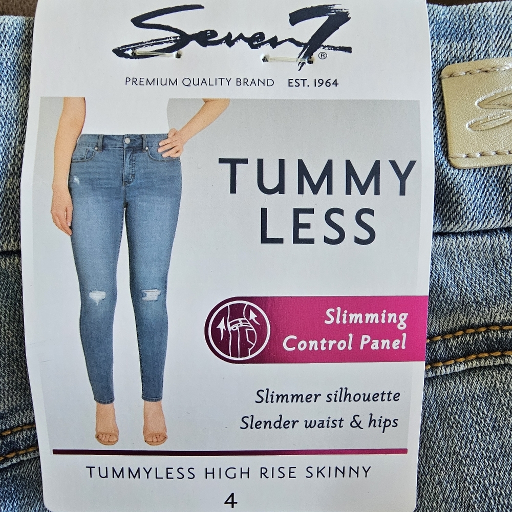 WomensSeven7 size 4 tummyless ripped skinny jeans